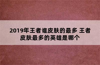 2019年王者谁皮肤的最多 王者皮肤最多的英雄是哪个